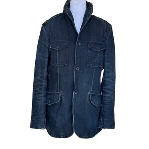 Armani Exchange Women’s Denim Chore Jacket Mock Collar Sz M Country Barn Outdoor